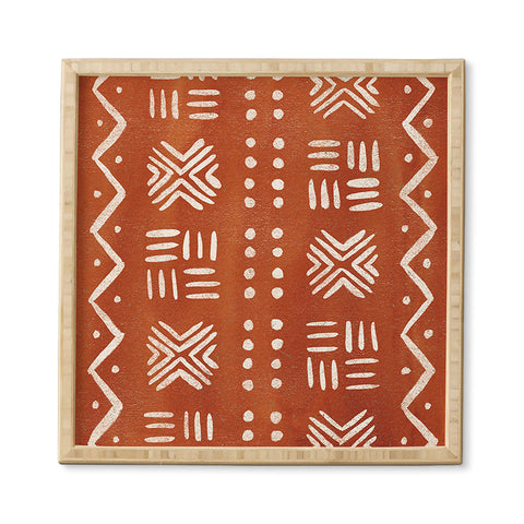 Pauline Stanley Mud Cloth Rust Framed Wall Art