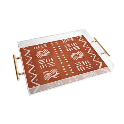 Pauline Stanley Mud Cloth Rust Acrylic Tray