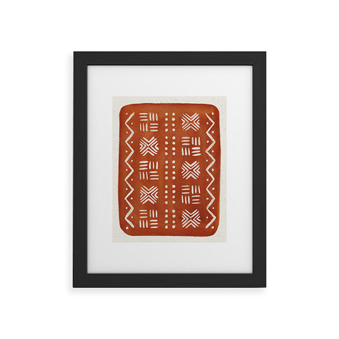 Pauline Stanley Mud Cloth Rust Framed Art Print