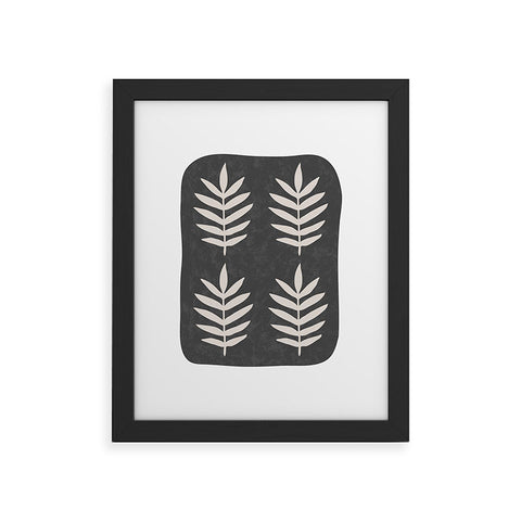 Pauline Stanley Palm Pattern Black Cream Framed Art Print