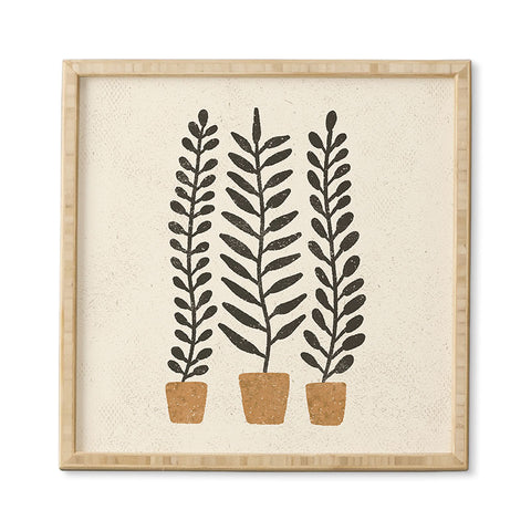 Pauline Stanley Potted Ferns Black Terracotta Framed Wall Art