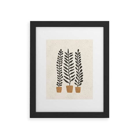 Pauline Stanley Potted Ferns Black Terracotta Framed Art Print