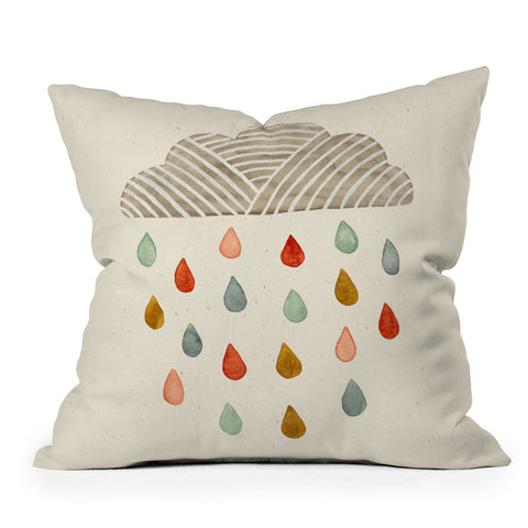 Pauline Stanley Rain Cloud Outdoor Throw Pillow