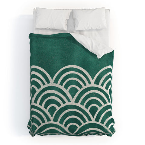 Pauline Stanley Scallop Teal Duvet Cover