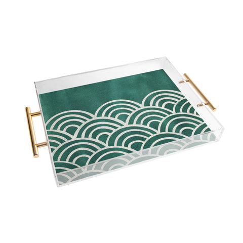 Pauline Stanley Scallop Teal Acrylic Tray