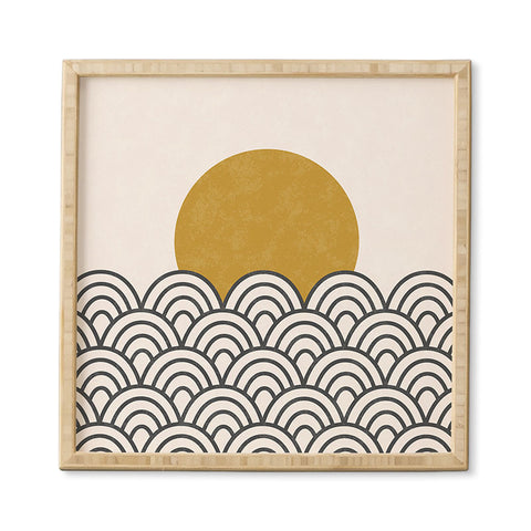 Pauline Stanley Sun Waves Black Ochre Framed Wall Art