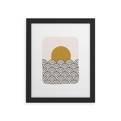 Pauline Stanley Sun Waves Black Ochre Framed Art Print