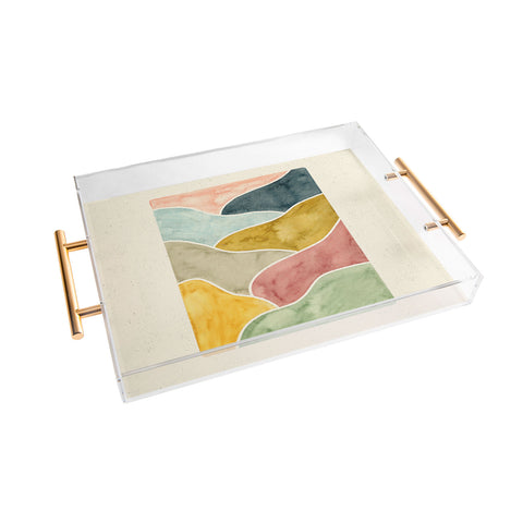Pauline Stanley Watercolor Abstract Landscape Acrylic Tray