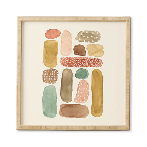 Pauline Stanley Watercolor Beach Pebbles Framed Wall Art