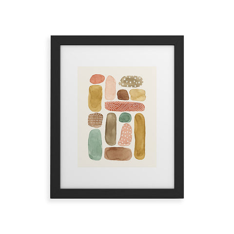 Pauline Stanley Watercolor Beach Pebbles Framed Art Print