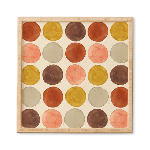 Pauline Stanley Watercolor Dots Rust Ochre Framed Wall Art havenly