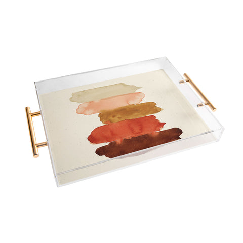 Pauline Stanley Watercolor Swatches Rust Brown Acrylic Tray