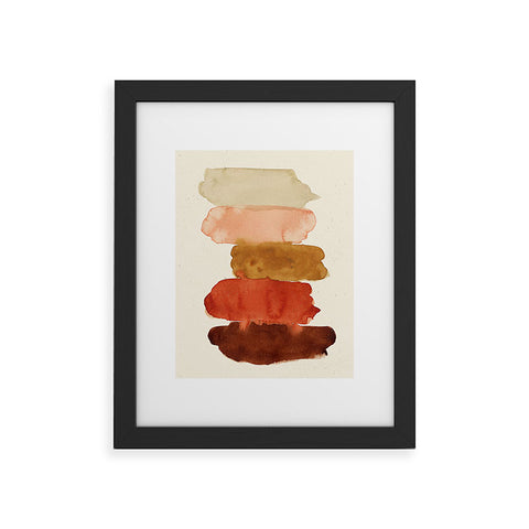 Pauline Stanley Watercolor Swatches Rust Brown Framed Art Print