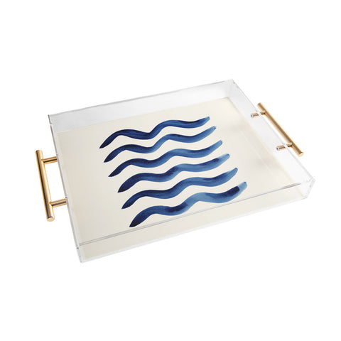 Pauline Stanley Waves Strokes Acrylic Tray