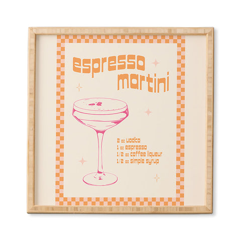 Peony Creative Co Espresso Martini Cocktail Framed Wall Art