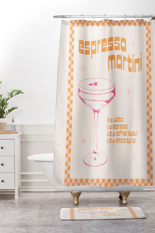 Peony Creative Co Espresso Martini Cocktail Shower Curtain And Mat