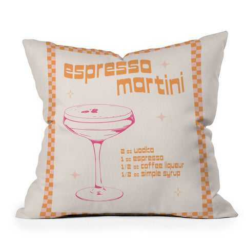 Peony Creative Co Espresso Martini Cocktail Throw Pillow