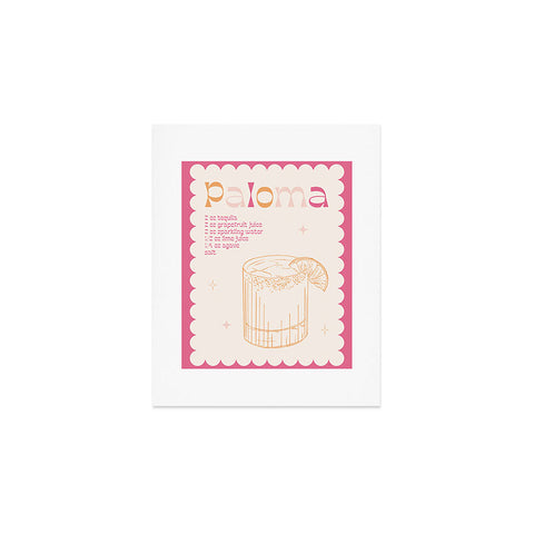 Peony Creative Co Paloma Cocktail Art Print