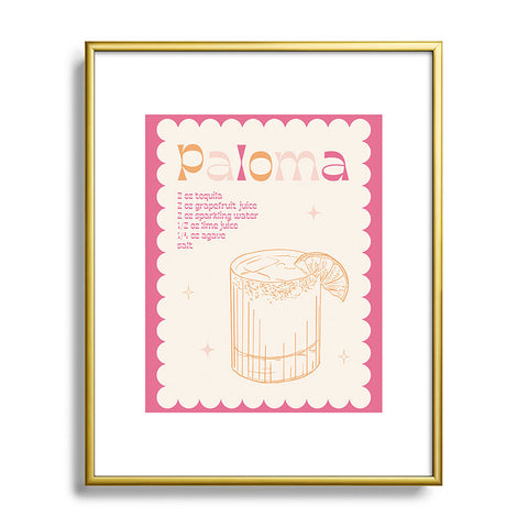Peony Creative Co Paloma Cocktail Metal Framed Art Print
