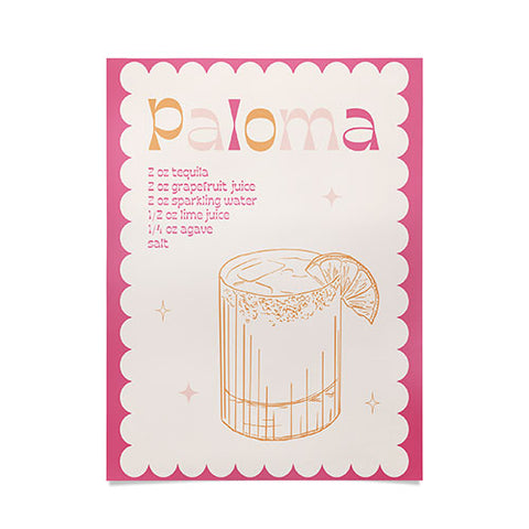 Peony Creative Co Paloma Cocktail Poster