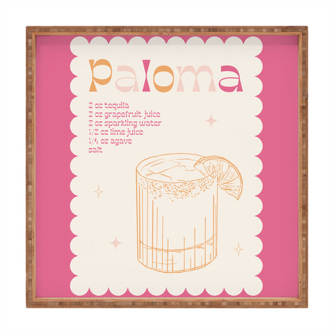 Peony Creative Co Paloma Cocktail Square Tray