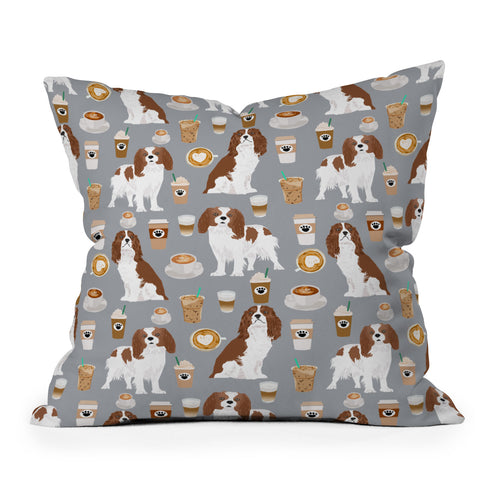 Petfriendly Cavalier King Charles Spaniel Outdoor Throw Pillow
