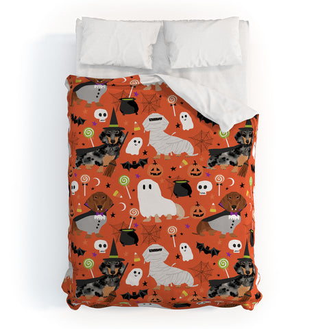 Petfriendly Dachshund dog breed halloween Duvet Cover