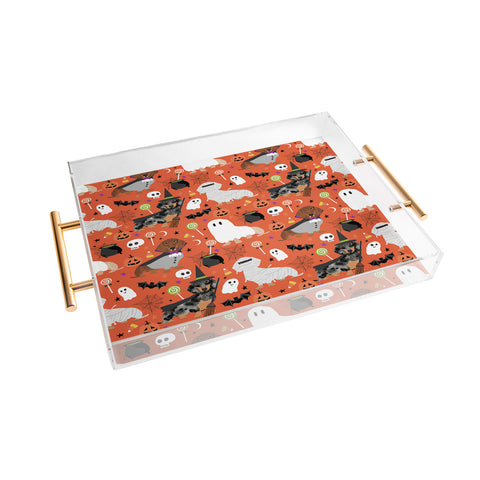Petfriendly Dachshund dog breed halloween Acrylic Tray