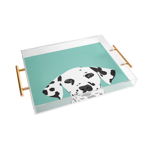 Petfriendly Dalmatian cute puppy dog black Acrylic Tray