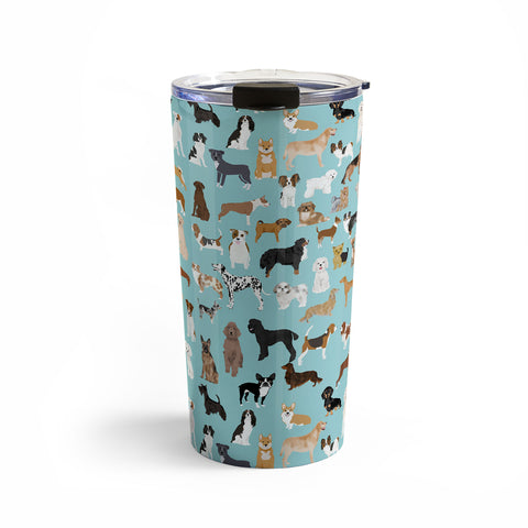 Petfriendly Dogs pattern print dog breeds Travel Mug