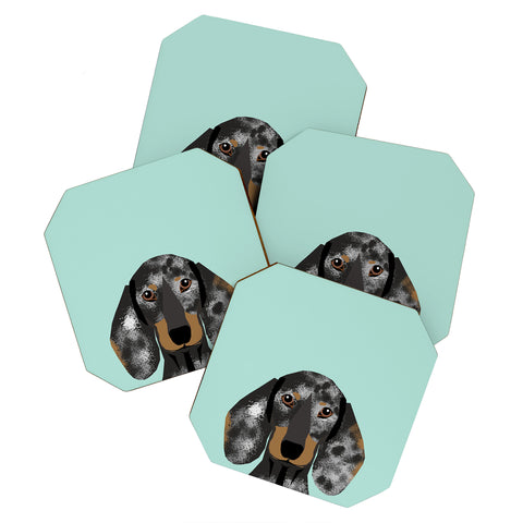 Petfriendly Doxie Dachshund merle Coaster Set