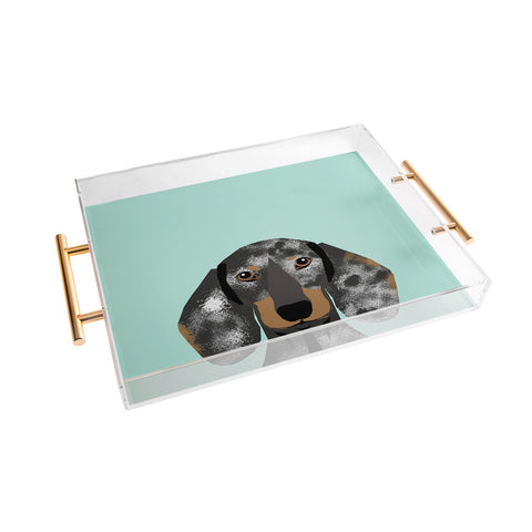 Petfriendly Doxie Dachshund merle Acrylic Tray