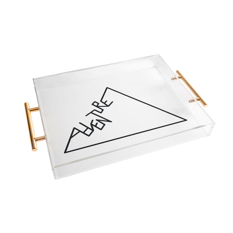 Phirst Black and white Adventure typo Acrylic Tray