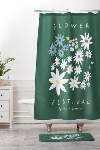 Phirst Flower Festival Shower Curtain And Mat