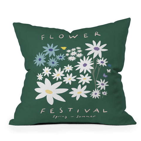 Phirst Flower Festival Outdoor Throw Pillow