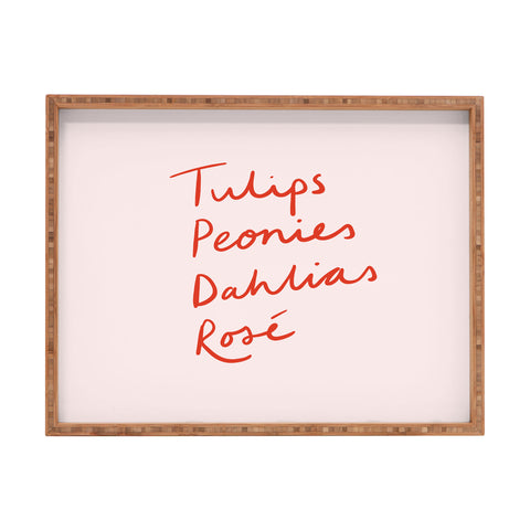 Phirst Flowers and Wine Rectangular Tray