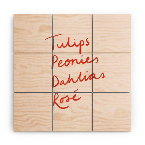 Phirst Flowers and Wine Wood Wall Mural