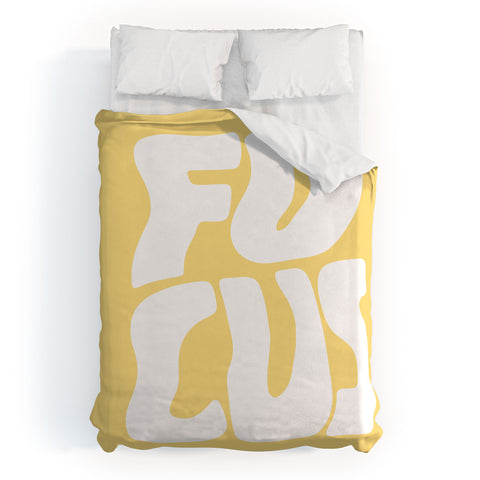 Phirst Focus yellow and white Duvet Cover