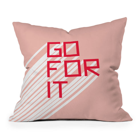 Phirst Go For It Pink Outdoor Throw Pillow