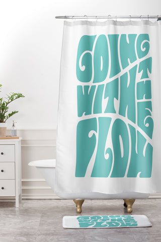 Phirst Going with the flow Shower Curtain And Mat