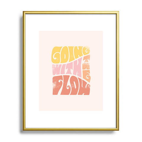 Phirst Going with the flow Vintage Metal Framed Art Print