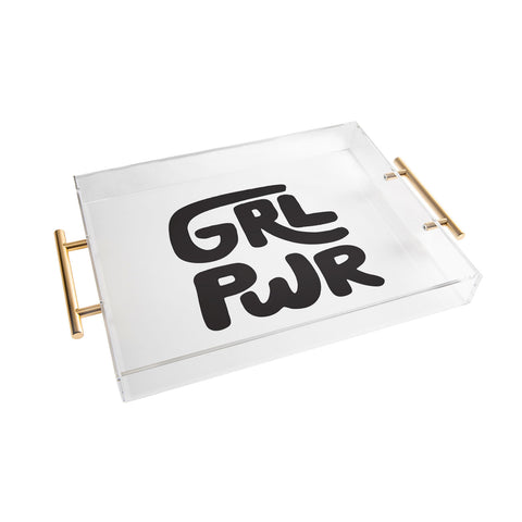 Phirst GRL PWR Black and White Acrylic Tray