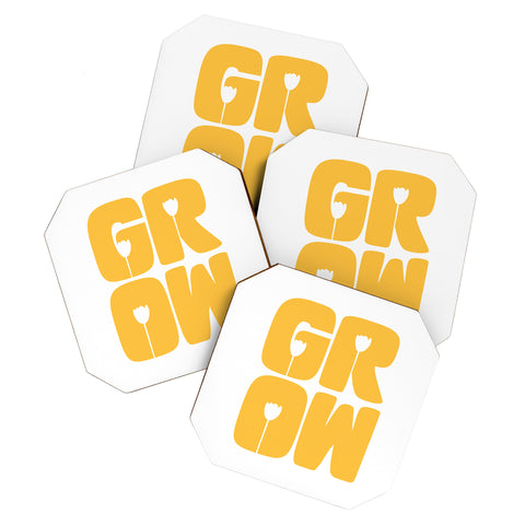 Phirst Grow Typography Coaster Set