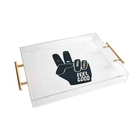 Phirst Inhale Exhale Peace Sign Acrylic Tray