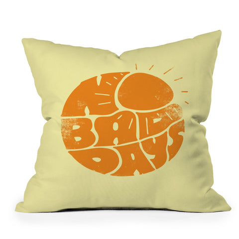 Phirst No Bad Days Retro Sun Outdoor Throw Pillow