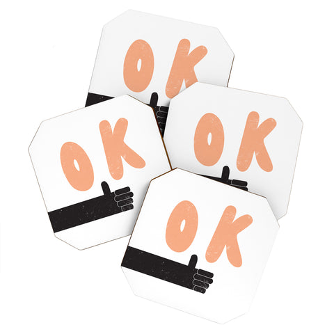 Phirst OK Thumbs Up Coaster Set