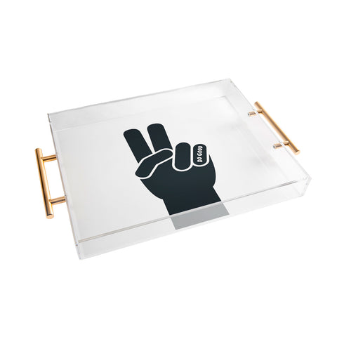 Phirst Peace Sign Do Good BW Acrylic Tray