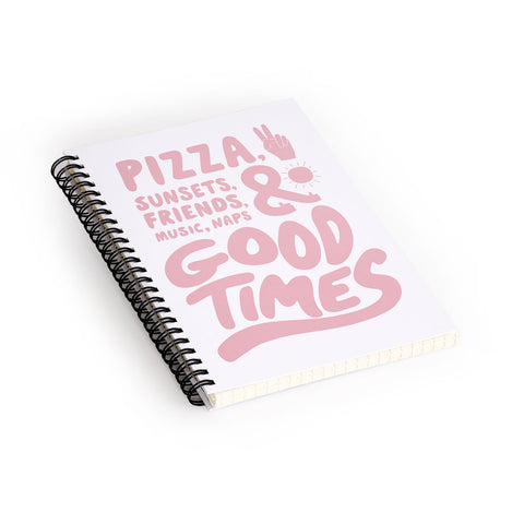 Phirst Pizza Sunsets Good Times Spiral Notebook