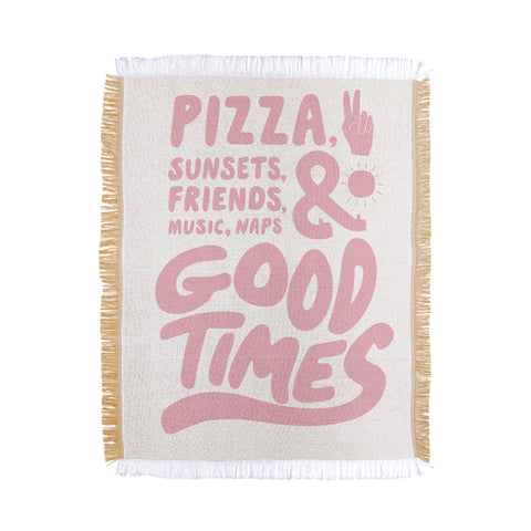 Phirst Pizza Sunsets Good Times Throw Blanket