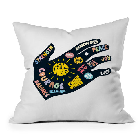 Phirst Positivity Helping Hand Outdoor Throw Pillow
